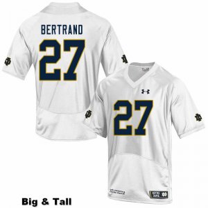 Notre Dame Fighting Irish Men's JD Bertrand #27 White Under Armour Authentic Stitched Big & Tall College NCAA Football Jersey HJX2899IV